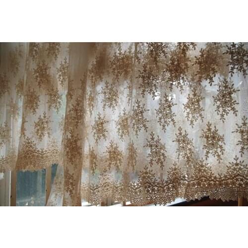 Cream Lace Fabric With Grace Floral Cotton Embroidered Lace Fabric by the yard