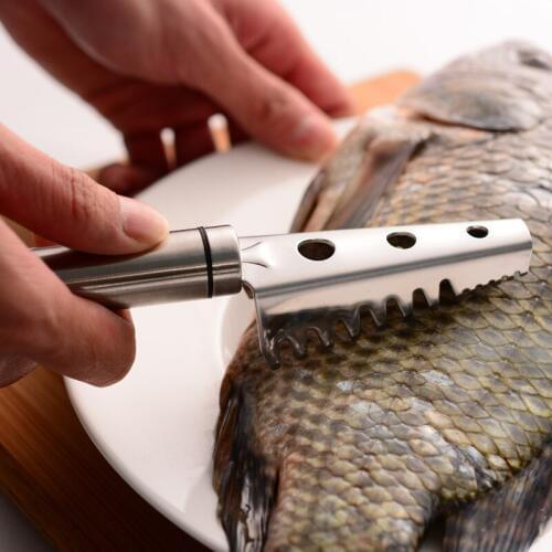 Kitchen Fish Cleaning Skinner Fish Skin Scraper Stainless Steel Fish Scales Fishing Cleaning Kitchen Gadget