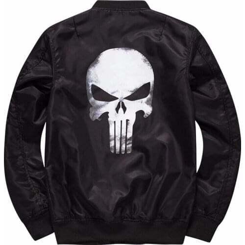 Winter Skull Printed Bomber Jacket Men Thick MA1 Coats Man Zipper Stand Collar Men Clothes Big Size 4XL 5XL 6XL 7XL 8XL Parka