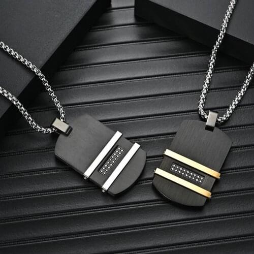 2021 New Stainless Steel Mens Cross Necklace Gold And Black 24 Inch Chain For Friends