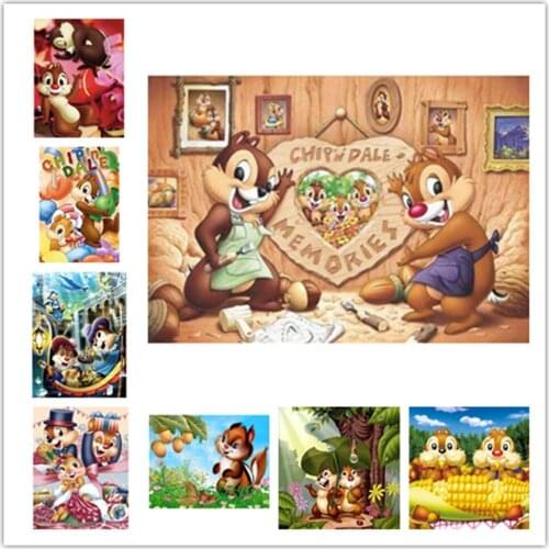 Disney 5d Diy Diamond Painting Mosaic Cartoon Squirrel Full SquareRound Diamond Embroidery Cross Stitch Kits Room Decor Gifts