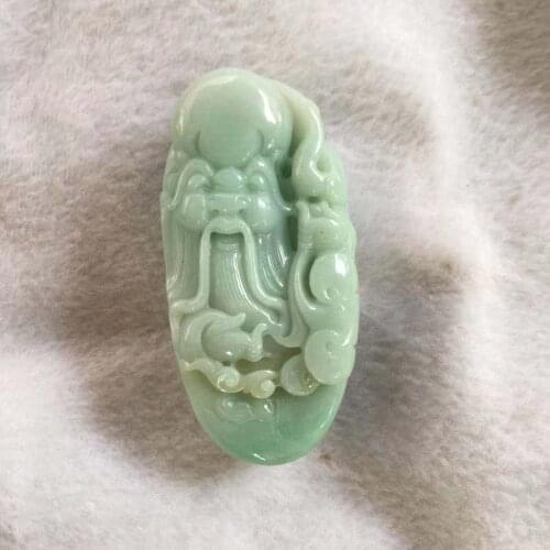Natural 7A Myanmar jade Hand-Carved jade longevity Buddha green jade pendant jade necklace men women pendants jade jewelry