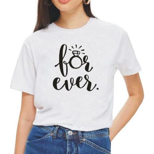 Forever Diamond Wedding Print Fashion Women Tshirt Hipster Funny Short Sleeve Tee Shirt Femme Casual Korean Tshirt Women Tops
