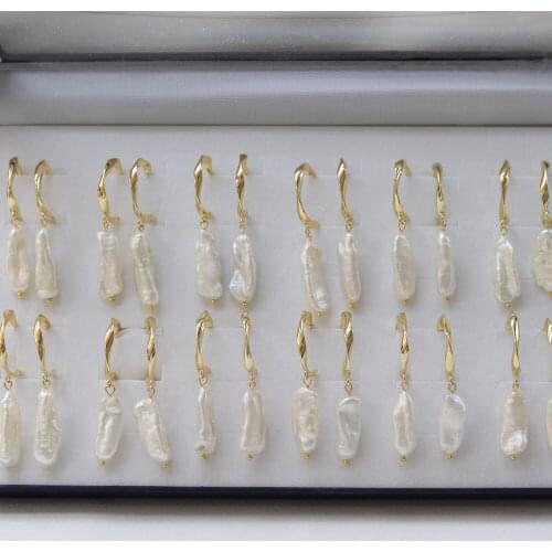 New Style Fashion Irregular Rectangle Pearl Earring Charms For Elegant Women Love Romantic Jewelry Gift