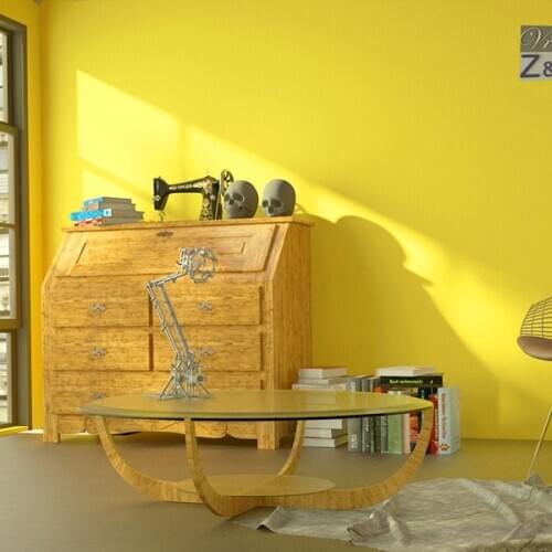 Solid wallpaper modern simple environmental non-woven bedroom lemon yellow plain living room orange bright yellow wallpape