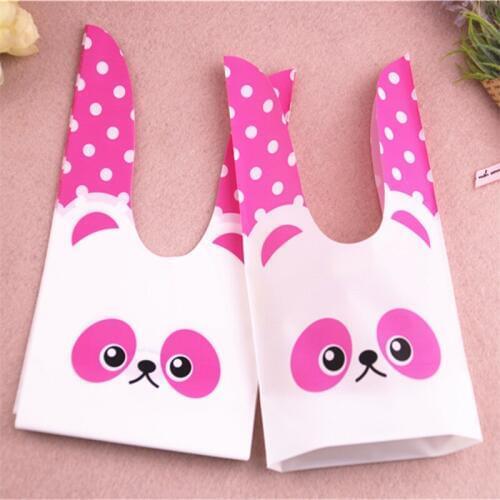 Wholesale 50pcs/lot 10x17cm Lovely Rabbit Ear Sachet Plastique For Pokemon Party Bolsa Regalo For Bakery Cookies Bags