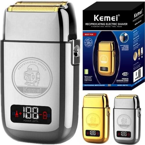 Original barber shop professional beard hair Shaver 5 speed metal shell electric Shaver rechargeable razor bald shaving machine