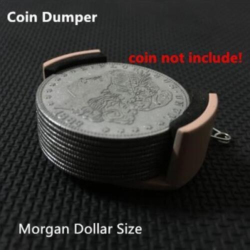 Coin Dumper (Morgan Dollar Size) - Coin Not Include, Magic Tricks,Magic Gimmick Accessories,Magia Toys Classic Magician Joke