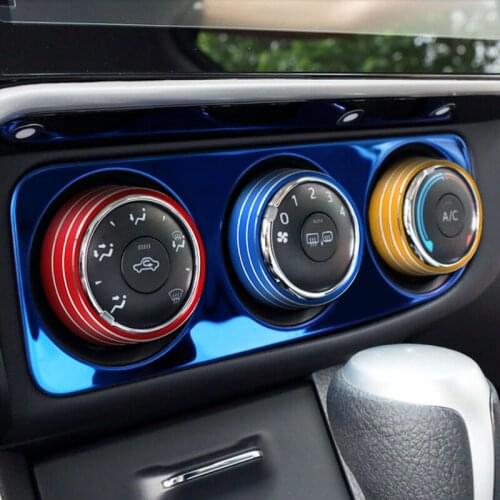 SBTMY 1PCS Stainless steel decoration frame of control air conditioning panel in automobile For Toyota corolla 2017-2018