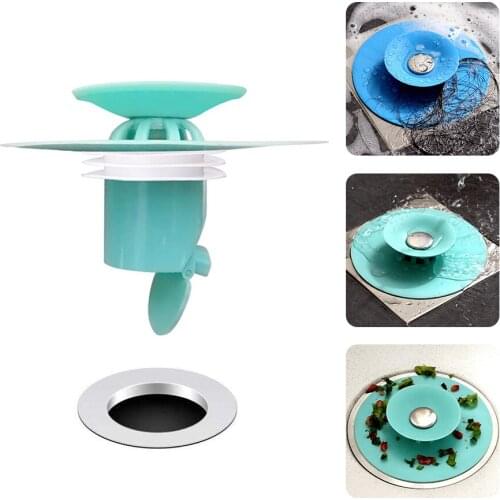 3 In 1 Silicone Bath Plug Shower Drain Bath Plug Sink Filter Waste Collector For Kitchen Bathroom Filter Press Floor Drain Plug