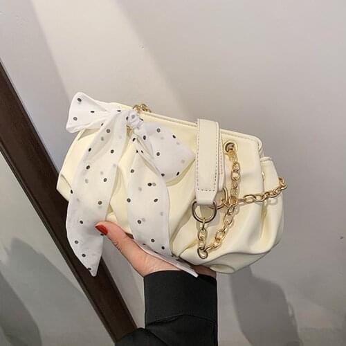 Shoulder Bag Female Crossbody Bag Underarm Designer Handbag Purse Cloud Chain Women Bag All-match Fashion 2021 New PU Leather
