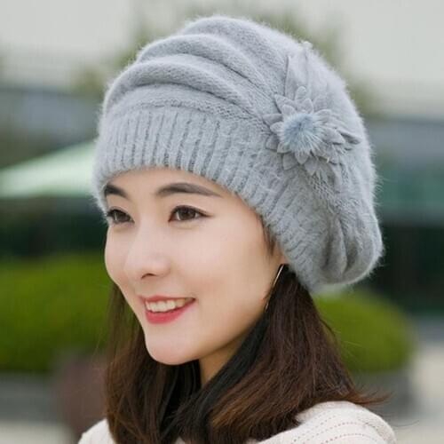 Warm Winter Hats For Womens Cap Lady Beanies Female Hat Rabbit Soft Knitted Thick Mom Bonnet Caps