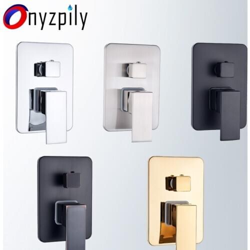 3-Way Embedded Box Solid BrassWall Mount Shower Mixer Control Valve Concealed Shower Faucets Valve Hot Cold Water Faucet