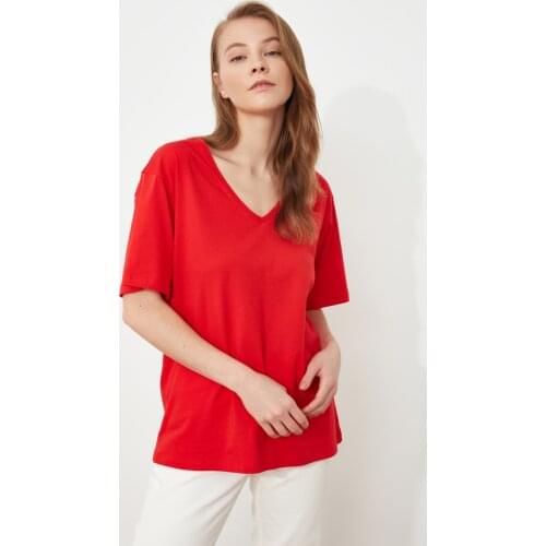 Женские хлопковые футболки Trendyol China At AliExpress