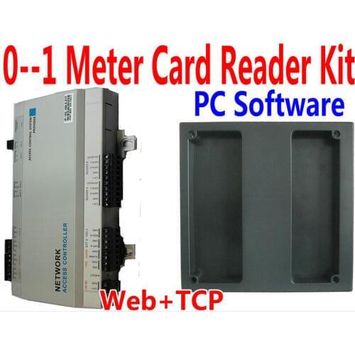 PC Software Control with 1 pcs 125KHz RFID Middle range EM card reader+1 pc of Web/TCP/IP Access Controller PCB Office recorder