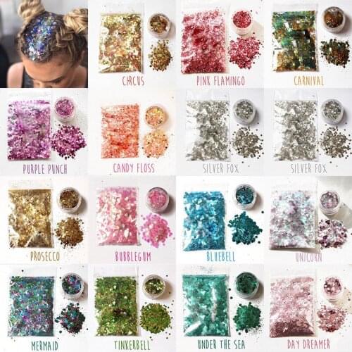 14 Colors Festival Face Hair Glitter Powder Party Makeup Eye Shadow Decoration