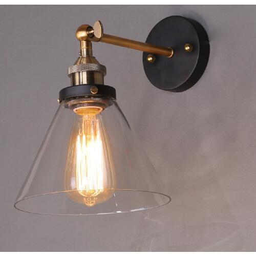 Loft Vintage Industrial Edison Wall lamps Clear Glass Wall Sconce Warehouse Wall Light Fixtures E27 110V/220V Bedside Lighting