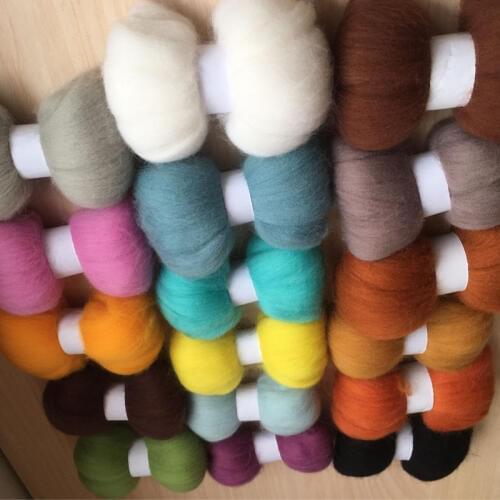 Needle felting DIY roving felt 100% merino wool fiber mix color 5g/17pcs/lot