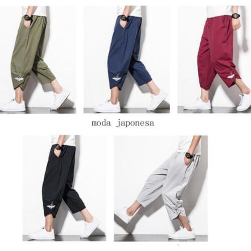 Japanese Harajuku large size mens comfortable moda japonesa trousers samurai clothing loose Japanese fashion trousers ladies bloomers