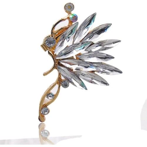 Fashion Punk Rock Retro Ear Cuff Crystal Butterfly Flower Ear Cuff Warp Clip Stud Earring For Women Jewelry