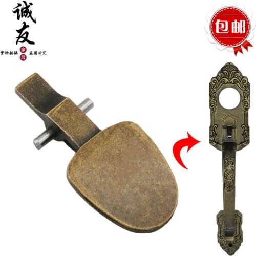 Lopes golden door lock door handle press buckle old antique copper door handle switch button thumb press accessories
