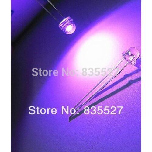 1000PCS/LOT 5MM straw hat LED lamp beads violet purple hair long legs F5 long legs 26-28mm