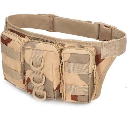 2021 Outdoor Sports Camouflage Storage Triple Pockets Multifunctional Tactical Bag Outdoor Pouch Waist Bag Molle System