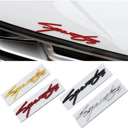 3D Car Styling SPORT Car Sports Word Letter Metal Car Sticker Trunk Emblem Badge Decal Decoration Auto Accessories