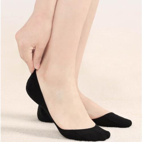 5 Pairs Of Womens Super Invisible Boat Socks Silicone Non-Slip Shallow Mouth Socks Summer Thin Section Low To Help Socks