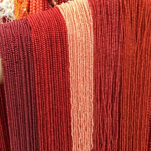 Natural Coral Bead Small Section Round Loose Beads for Women DIY Bracelet Necklace Jewellery Beads Exquisite Gift Size 2mm 38cm
