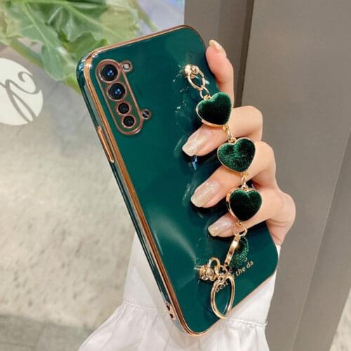 Heart Bracelet Hand Holder Phone Case For OPPO Find X2 X3 Neo Lite Pro Cover Luxury Strap Cases for Oppo Reno2 Z F Find X3 Capa