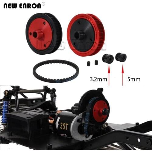 DIY 1Set 3.2mm 5.0mm Belt Drive Transmission Gear System for 1/10 RC Car Crawler Parts Axial SCX10 & SCX10 II 90046 Upgrade Part