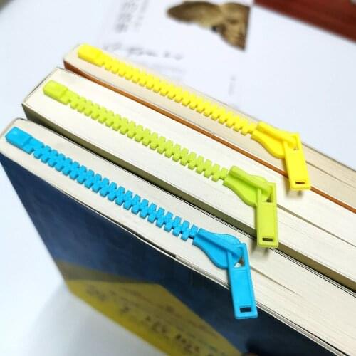 Creative Zipper Bookmark Book Marker Reading Notes Notepad Marking Students Reading Book Paging Folder Kawaii Stationery
