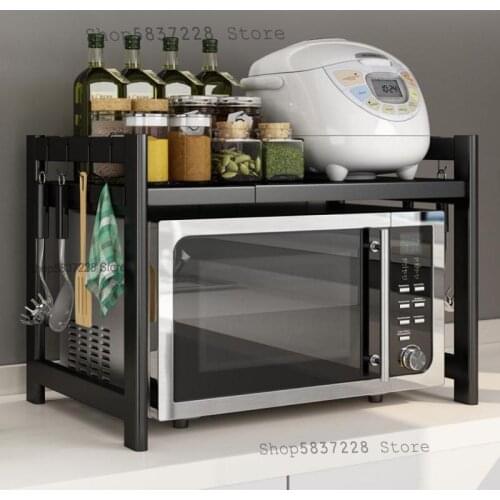 Kitchen Racks Retractable Adjustable Countertop Microwave Oven Rack Oven Rack Rice Cooker Cabinet Storage Supplies