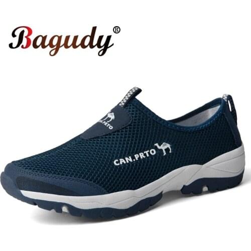 Summer Breathable Air Mesh Men Sneakers Outdoor Beach Wading Mens Shoes Flat Non-slip male hiking chaussure Casual MenS Shoes
