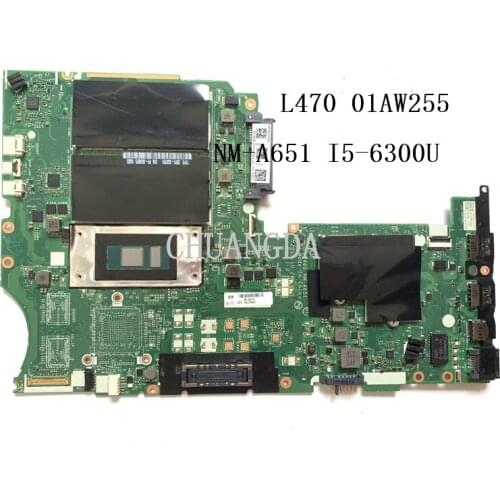For Lenovo Thinkpad L460 Laptop Motherboard 01HW797 01AW292 01AW255 01YR753 01AW256 BL460 NM-A651 SR2F0 i5-6300U