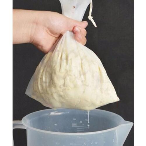 2 pieces of reusable steel wire mesh filter cloth bag tea bag nylon net filter tea pulp juice jelly food milk