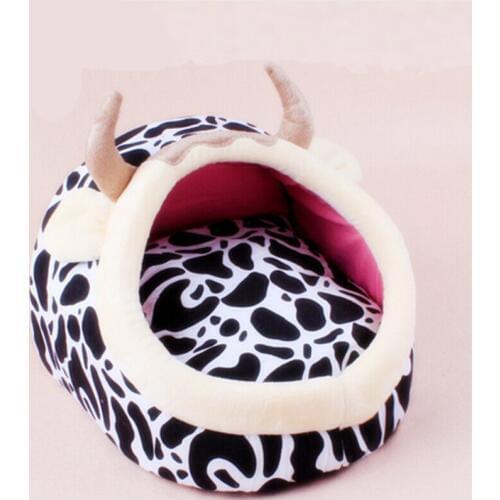 New Crazy Cow Dog Bed Pet Kennel Dog Soft Mat Fleece Pet Puppy Warm Bed House Plush Cozy Nest Dog House Pad warm Cat Bed