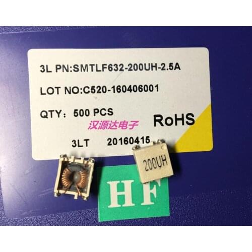 Original new 100% SMTLF632-200UH-2.5A 3L SMD common mode choke coil inductance 2X200UH 2.5A current
