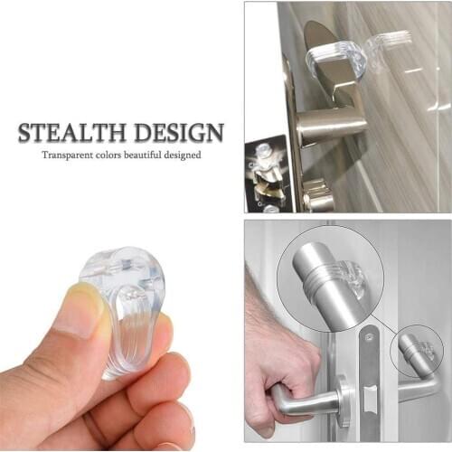 Ransparent Doorstop Silicone Door Handle Buffer Wall Protector Bumpers Y9R9