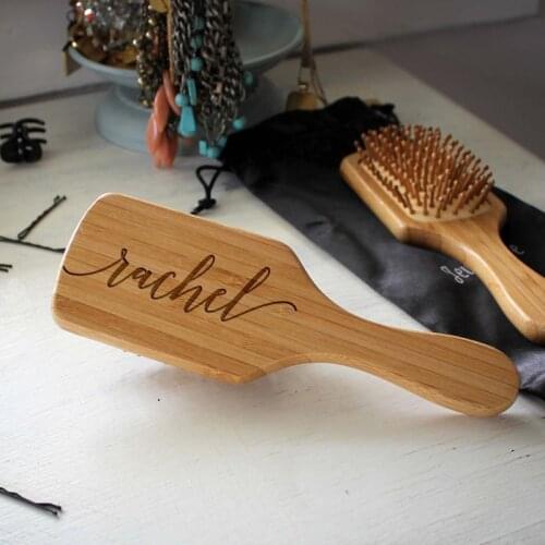 Personalized Baby Hair Brush and Comb for Newborn Wooden Hairbrush with Soft Goat Bristles Cradle Cap Perfect Scalp Bride Gifts