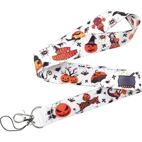 JF0071 Pumpkin Halloween Lanyard Neck Strap Lanyard for key ID Card Phone Straps USB Badge holder Hang Rope Lariat Lanyards