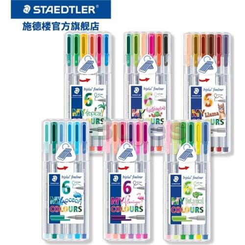 Staedtler 334 SB New Colors Triplus Fineliner 0.3mm Gel Fiber Pen, Art Marker 4/6/10/20 Colors Set Drawing Sketch Art Supplies