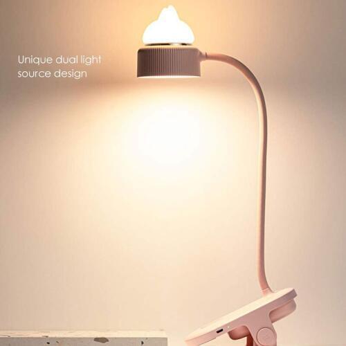 LED Flexibl Lamp Switch 3 Modes Clip Desk Lamp 4000K Eye Protection Desk Light Dimmer Rechargeable USB Led Table Lamp