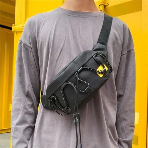 Trend Men Waist Bag Street Style Belt Pack Nylon Unisex Banana Bag Men Fanny Pack Solid Color Chest Bags Male Hip Waist Packs