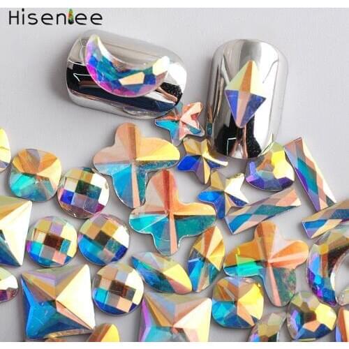 DIY Nail Decorator Diamonds 20Pcs/Pack Clear Paradise Shine Charm AB Colourful Glass 11kind Shapes Stones For 3D Nail Decorate