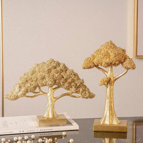 Resin Ornaments Golden Fortune Tree Ornaments Good Meaning Auspicious Ornaments Chinese Home Decoration Tree Ornaments Gifts