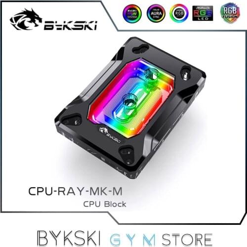 Bykski CPU Water Block RGB, Liquid Cooler For RYZEN 3/5/5 X470 AM/FM Series, 5V/12V M/B SYNC, CPU-RAY-MK-M