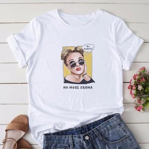 Women Clothing Fashion No More Dream Beauty Printing 90s Trend Cute Short Sleeve Summer Tshirt Female Tees Tops Graphics T-shirt