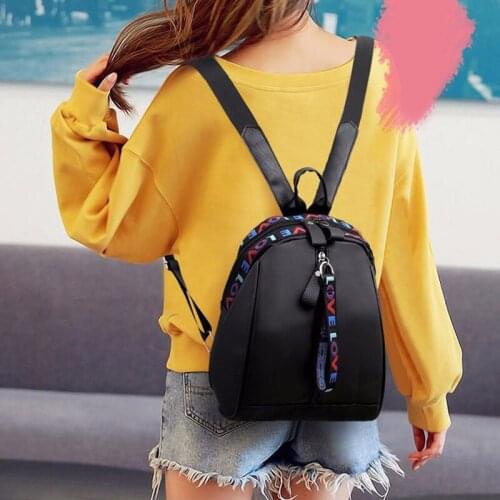 Women Oxford Cloth Fashion Casual Bag Ribbon Travel Backpack